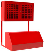 Пожарный стенд закрытый универсальный с сеткой с ящиком для песка 0.3 куба