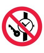 Запрещается иметь при (на) себе металлические предметы (часы и т.п.) (Пленка 200 x 200) 