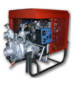 Мотопомпа пожарная МП-20/100 «Гейзер» переносная (вх.100, вых.2*65, Q-1500л/мин, H-до190м-напор, 8м-всас, вес205кг.). ВАЗ-2108 бак 20л. Аи-92